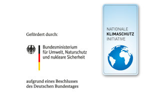 Logo Klimaschutz Fördermaßnahme Bundesministerium für Umwelt, Naturschutz und nukleare Sicherheit/Nationale Klimaschutzinitiative 
