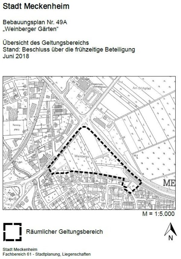 Grafik zeigt den Bebauungsplan Nr. 49A "Weinberger Gärten".