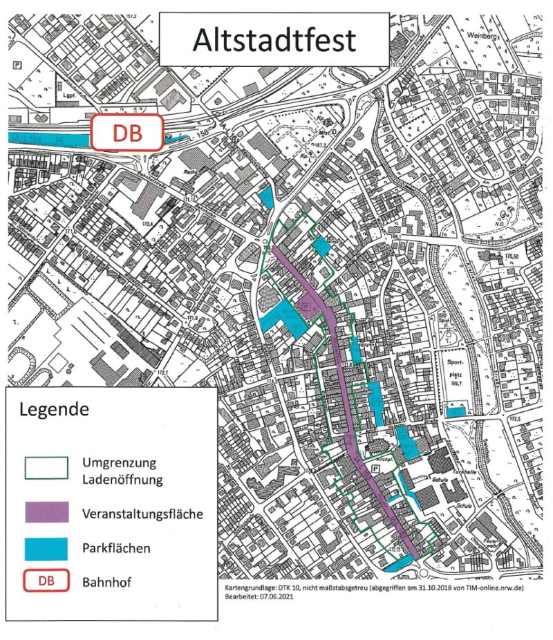 Grafik zeigt die Situation Altsstadtfest.