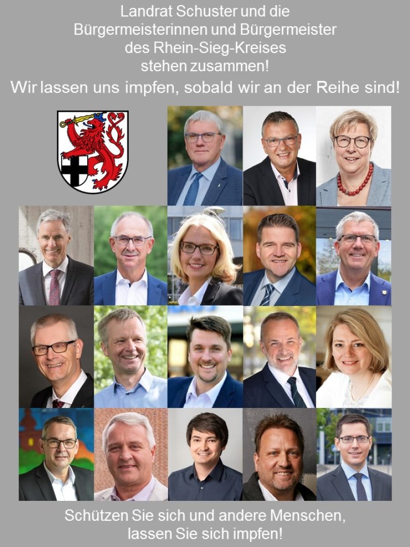 Bild zeigt das Plakat der Kampagne mit Fotos des Landrates sowie der Bürgermeisterinnen und Bürgermeister.