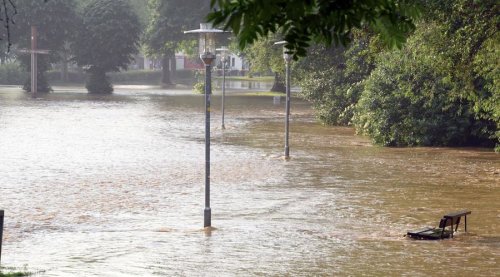 Das Bild zeigt die überflutete Swistbachaue. Bildquelle: H.J. Hugenschmidt, VfG Meckenheim