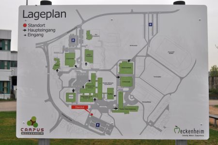 Foto zeigt den Lageplan am Schulcampus Meckenheim