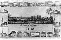Meckenheim und Umgebung auf einer Postkarte des Jahre 1825